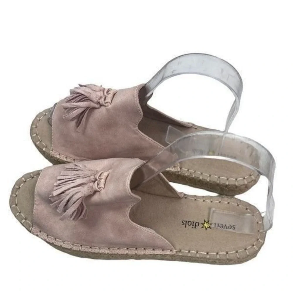 SEVEN DIALS‎ Pink Wendelle peep toe espadrilles - Picture 3 of 4